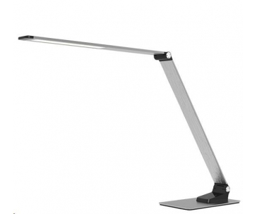 Solight LED stolní lampička stmívatelná, 11W, změna chromatičnosti, broušený hliník, stříbrná