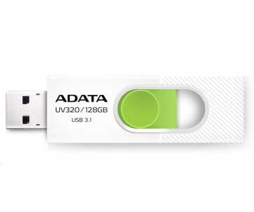 ADATA Flash Disk 128GB UV320, USB 3.1 Dash Drive, bílá/zelená