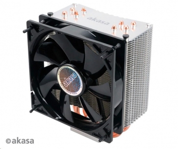 AKASA chladič CPU NERO 3 pro patice LGA 775,115x, 1366, 2011, 2066 Socket AMx, FMx, měděné jádro, 120mm PWM ventilátor