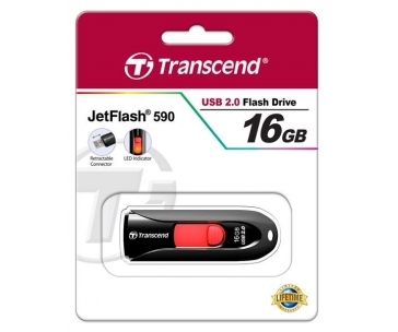 TRANSCEND Flash Disk 16GB JetFlash®590K, USB 2.0 (R:13/W:4 MB/s) černá