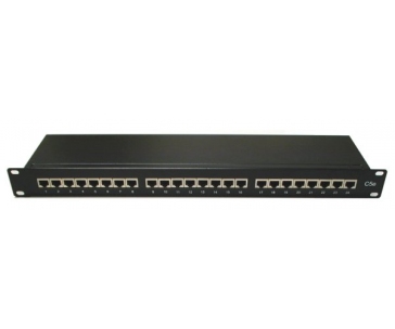19" Patch panel LYNX 24port, STP, Cat6, 30µm, duální svorkovnice, černý