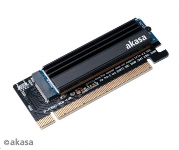 AKASA adaptér M.2 SSD to PCIe adapter card with heatsink cooler