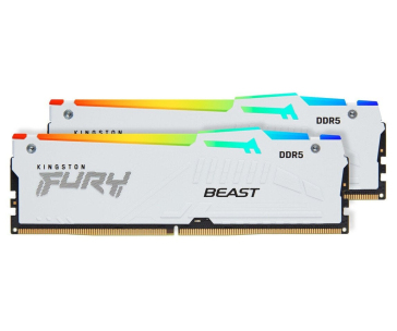 KINGSTON DIMM DDR5 64GB (Kit of 2) 6000MT/s CL30 Non-ECC FURY Beast RGB EXPO, Bílá