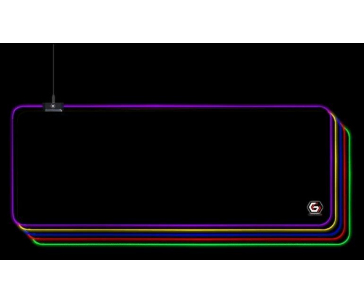 GEMBIRD Podložka pod myš MP-GAMELED-L, USB, RGB podsvícení, herní, 300x800mm, látková, černá