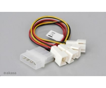 AKASA kabel  redukce Molex na 4x 3-pin fan konektor