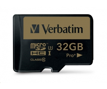 VERBATIM MicroSDHC karta 32GB PRO+ Class 10, UHS 1 (R:90/W:80 MB/s)