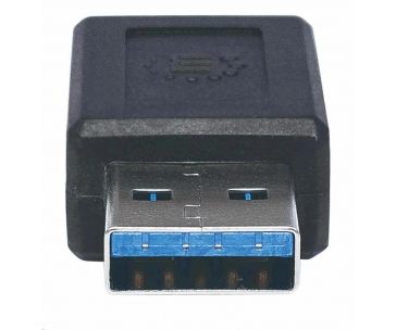 Manhattan USB adaptér, USB 3.1 Gen 2, USB-A Male na USB-C Female, 10 Gbps, černá