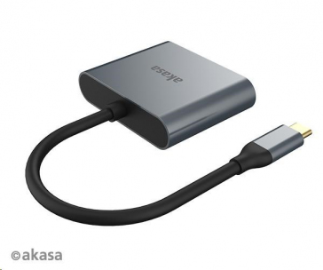 AKASA adaptér USB-C na HDMI MST (single or dual display output, HDMI), 4K@30Hz dual, 4K@60Hz sigle