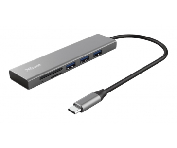 TRUST rozbočovač HALYX, Fast USB-C Hub & Card reader