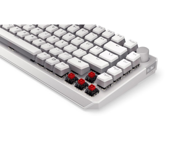 Endorfy herní klávesnice Thock 75% Red Onyx White Pudding/ bezdrátová / red switch / mechanická / US layout / bílá RGB