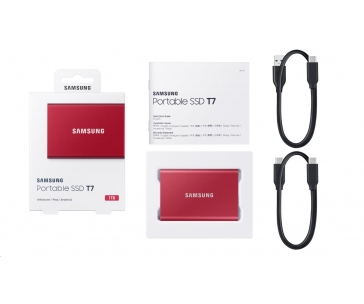 Samsung Externí SSD disk T7 - 1TB - červený