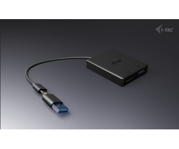 i-tec USB-A/USB-C Dual 4K DP Video Adapter