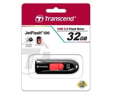 TRANSCEND Flash Disk 32GB JetFlash®590K, USB 2.0 (R:16/W:6 MB/s) černá