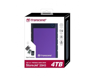 TRANSCEND externí HDD 2,5" USB 3.1 StoreJet 25H3P, 4TB, Purple (nárazuvzdorný)