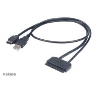 AKASA HDD adaptér Flexstor ESATA, 2,5" SATA HDD/SSD na E-SATA, 40cm