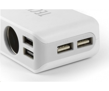 Technaxx nabíječka do auta, 4x USB port (2x 1A, 2x 2,4A), 3x zásuvka 12 V