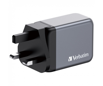 VERBATIM GaN Nabíječka do sítě GNC-65, 65W, 2x USB-C, 1x USB