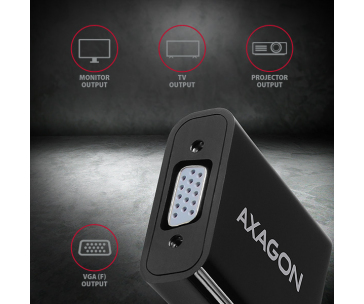 AXAGON RVH-VGAN, HDMI -> VGA redukce / adaptér, FullHD, audio výstup, micro USB nap. konektor
