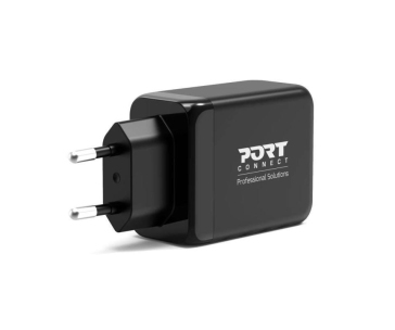 PORT síťová nabíječka pro USB-C a  USB-A, 65 W, černá