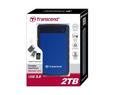 TRANSCEND externí HDD 2,5" USB 3.0 StoreJet 25H3B, 4TB, Blue (nárazuvzdorný)