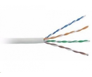 UTP kabel LYNX, Cat5E, drát, PVC, Dca, šedý, 100m