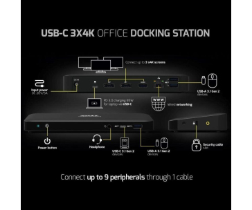 PORT dokovací stanice až pro 9 periferií přes USB-C, černá