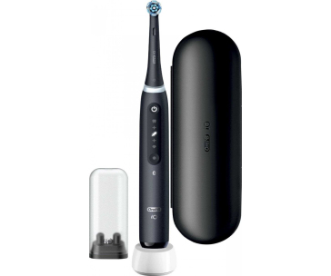 Oral-B iO Series 5 Matt Black elektrický zubní kartáček, magnetický, 5 režimů, tlakový senzor, AI, pouzdro