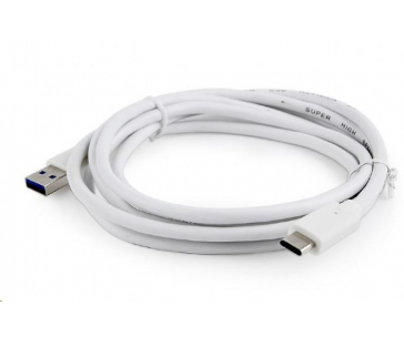 GEMBIRD Kabel USB 3.0 AM na Type-C kabel (AM/CM), 1m, bílý