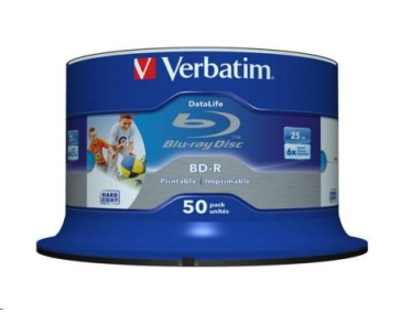 VERBATIM BD-R SL Datalife (5-pack)Blu-Ray/Spindle/6x/25GB WHITE BLUE SURFACE