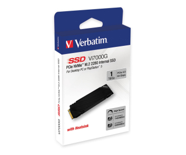 VERBATIM SSD Vi7000G Internal PCIe NVMe M.2 SSD 1TB , W 5500/ R 7400MB/s