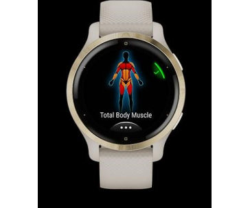 Garmin GPS sportovní hodinky Venu® 2S Rose Gold/White Leather Band