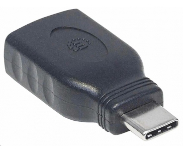 Manhattan USB adaptér, USB 3.1 Gen 1, USB-C Male na USB-A Female, 5 Gbps, černá