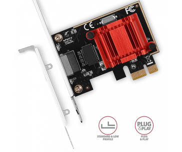AXAGON PCEE-GIX, PCIe síťová karta - 1x Gigabit Ethernet port (RJ-45), Intel i210AT, PXE, vč. LP