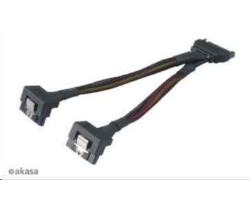AKASA kabel  SATA rozdvojka napájení, 15cm
