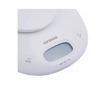 ORAVA EV-14 digitální kuchyňská váha s miskou, LCD displej, funkce TARE, přesnost 1 g