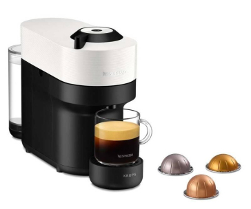 BAZAR - Krups Nespresso XN920110 Vertuo Pop kapslový kávovar, 1500 W, Wi-Fi. Bluetooth, 4 velikosti kávy, bílý - poš. ob