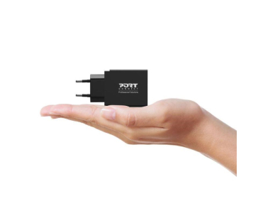 PORT síťová nabíječka pro USB-C a  USB-A, 45 W, černá