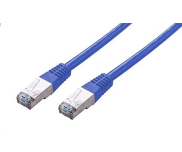 C-TECH kabel patchcord Cat5e, FTP, modrý, 1m
