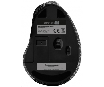 CONNECT IT FOR HEALTH DOODLE ergonomická vertikální myš, (+ 1x AA baterie zdarma), bezdrátová