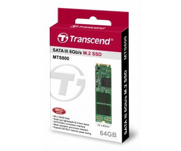 TRANSCEND Industrial SSD MTS800S 64GB, M.2 2280, SATA III 6Gb/s, MLC