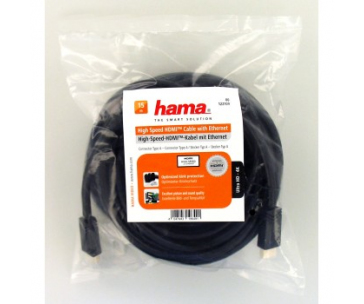 Hama HDMI kábel vidlica - vidlica, pozlátený, 3*, 15 m