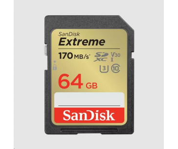 SanDisk SDXC karta 64GB Extreme (170 MB/s Class 10, UHS-I U3 V30)