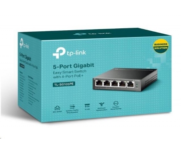 TP-Link Easy Smart switch TL-SG105PE (5xGbE, 4xPoE+, 65W, fanless)