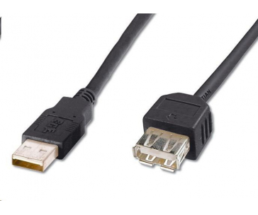 PremiumCord USB 2.0 kabel prodlužovací, A-A, 2m černá