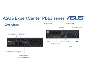 ASUS PC PB63-B5047MH i5-13400 6core 4.6GHz 16GB 512GB WIFI DP HDMI bez OS
