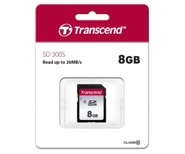 TRANSCEND SDHC karta 8GB 300S, Class 10 (R:20/W:10 MB/s)