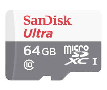 SanDisk MicroSDHC karta 64GB Ultra (R:100/W:100 MB/s, UHS-I, C10) + adaptér