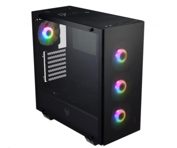 Fortron skříň Midi Tower CMT512 Black, 4 x A.RGB LED fan, průhledná bočnice