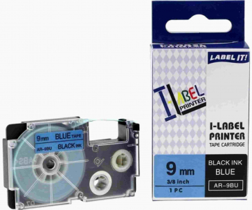 Xerox kompatibilní páska s Casio, XR-9BU1, 9mm x 8m, černý tisk / modrý podklad - ALLPRINT