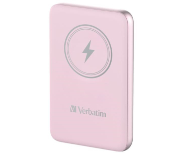 VERBATIM Powerbanka Charge 'n' Go, Magnetická, 10000 mAh, USB-C, Růžová